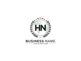 Crown Hn King Logo, Initial HN Logo Letter Vector Stock Image