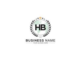 Crown Hb King Logo, Initial HB Logo Letter Vector Stock Image