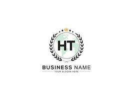 Crown Ht King Logo, Initial HT Logo Letter Vector Stock Image