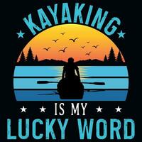 kayak gráficos camiseta diseño vector