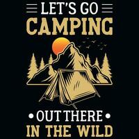 diseño de camiseta de campamento vector