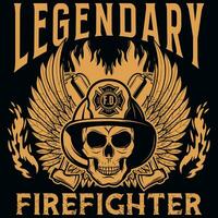 Firefighter graphics tshirt design vector