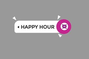 happy hour vectors.sign label bubble speech happy hour vector