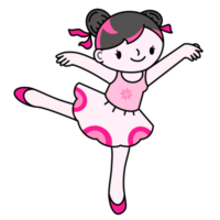 Cute girl in ballet class png