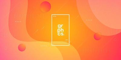 Bright abstract colorful orange to pink gradient geometric wave background. Liquid color design with shadow. Fluid shapes composition. Eps10 vector. vector