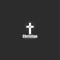 christian logo simple minimalist design idea vector