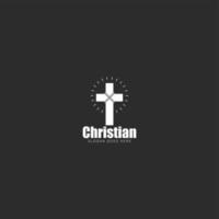 christian logo simple minimalist design idea vector