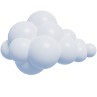 vit 3d moln.tecknad film fluffig moln ikon. 3d framställa illustration. png
