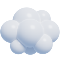 blanc 3d nuages.cartoon duveteux des nuages icône. 3d rendre illustration. png