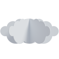 3d white clouds.Cartoon fluffy clouds icon. Paper cut style 3d render illustration. png