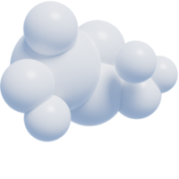 wit 3d wolken.cartoon pluizig wolken icoon. 3d geven illustratie. png