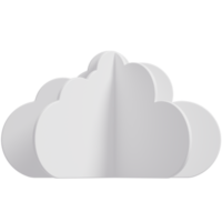 3d blanc nuages.cartoon duveteux des nuages icône. papier Couper style 3d rendre illustration. png