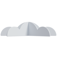 3d branco nuvens.cartoon fofo nuvens ícone. papel cortar estilo 3d render ilustração. png