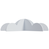 3d white clouds.Cartoon fluffy clouds icon. Paper cut style 3d render illustration. png