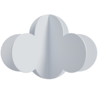 3d white clouds.Cartoon fluffy clouds icon. Paper cut style 3d render illustration. png