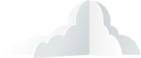 Cloud, paper art style. 3D illustration. png