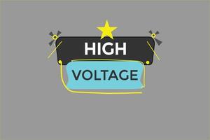 high voltage vectors.sign label bubble speech high voltage vector