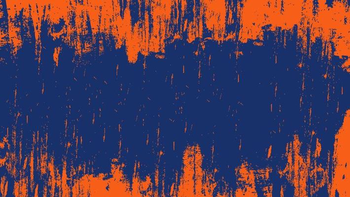 Abstract Orange Grunge Frame Texture In Dark Blue Background