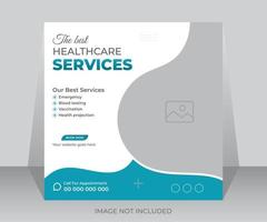 Medical healthcare social media flyer and square poster banner template vector