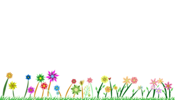 Background illustration with colorful floral plants png