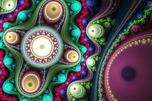 3D rendering abstract digital background. Pattern for textile and design.Fractal a never-ending pattern. Abstract Computer generated Fractal design photo