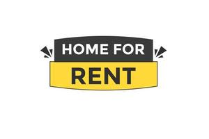 home for rent vectors.sign label bubble speech home for rent vector