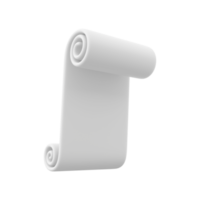 3d renderen een rollen van papier met een punt symbool. 3d renderen papier rollen png