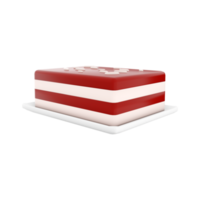 3d Renderização bolo de queijo com coco ícone. 3d render leite doce sobremesa ícone. bolo de queijo com coco. png