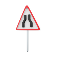 3D rendering of a road sign extending both sides. 3d rendering cartoon of road sign extending both side, icon. png