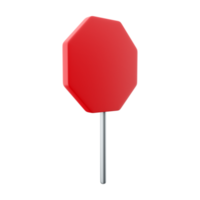 3d render red stop sign. The concept of warning. 3D render stop sign cartoon icon. png