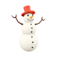 3D rendering Snowman 3D winter season. 3D rendering snowman, icon. png