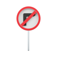 3d rendering Road sign icon, Road rules icon, No right turn. 3D rendering No right turn symbol cartoon icon. png