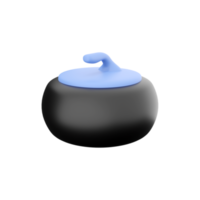 3d render Curling Stone icon. 3d Equipment for curling game 3d icon. Winter ice Sport element png