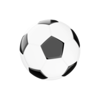 3d rendering black and white soccer ball icon. 3d render solid or hollow inside ball of elastic material icon. png