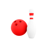 3d tolkning bowling boll och käglor ikon. 3d framställa skål sport den där utvecklats från de spel av käglor ikon. png