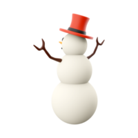 3D rendering Snowman 3D winter season. 3D rendering snowman, icon. png