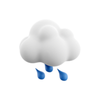 3d rendering rainy weather icon. 3d render cloud with rain. Rainy weather. png