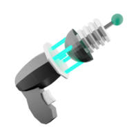 3d le rendu futuriste science-fiction agression pistolet lowpoly icône. 3d rendre chargement canon avec vue faible poly icône. png