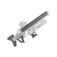 3d Rendern Raum Blaster, Laser- Pistole, futuristisch Außerirdischer Waffe niedrig poly Symbol. 3d machen Karikatur Zukunft Arm, Laser und Plasma Gewehr Symbol. png