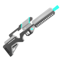 3d le rendu dessin animé rétro espace blaster icône. 3d rendre laser arme faible poly, futuriste arme icône. png