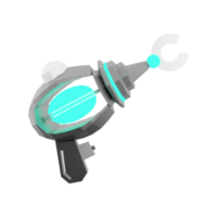 3d rendering cartoon retro space blaster icon. 3d render laser weapon low poly, futurustic weapon icon. png