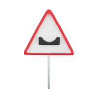 3d render Pothole on the road. Warning signs.3d rendering Pothole on the road sign, cartoon icon. png