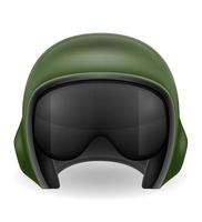 modern pilot helmet for a fighter or combat helicopter vector illustration isolated on white background