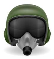 modern pilot helmet for a fighter or combat helicopter vector illustration isolated on white background