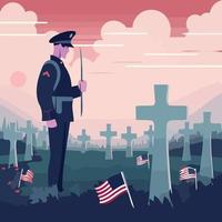 human in the cemetery during memorial day vector