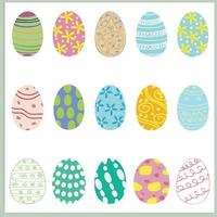 vector conjunto de Pascua de Resurrección huevos. Pascua de Resurrección colección en plano diseño. huevo caza.