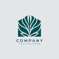 Vector logo on which an abstract image of a house with a tree inside