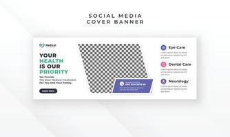 Medical healthcare social media facebook cover and web banner template design vector