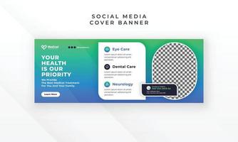 Medical healthcare social media facebook cover and web banner template design vector