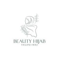 muslimah hijab logo modelo vector ilustración diseño-vector